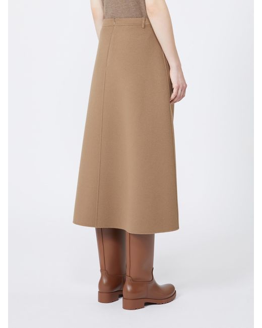 Max Mara Natural Virgin-Wool Midi Skirt