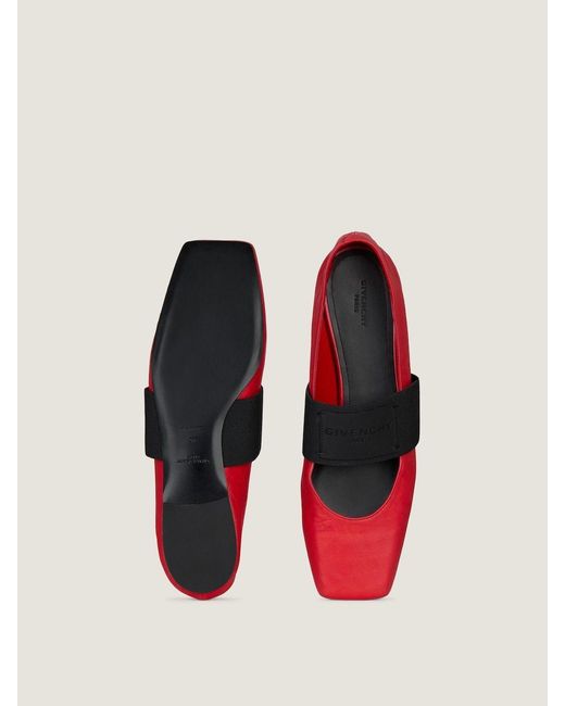 Givenchy Red Sliced Square Ballerinas
