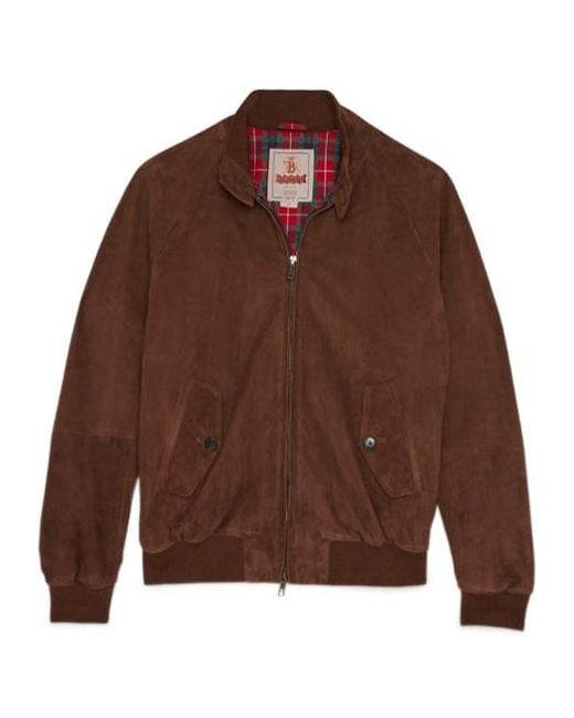 Baracuta Brown G9 Zip-Up Bomber Jacket for men