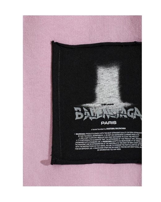 Balenciaga Pink Long-Sleeve Sweatshirt
