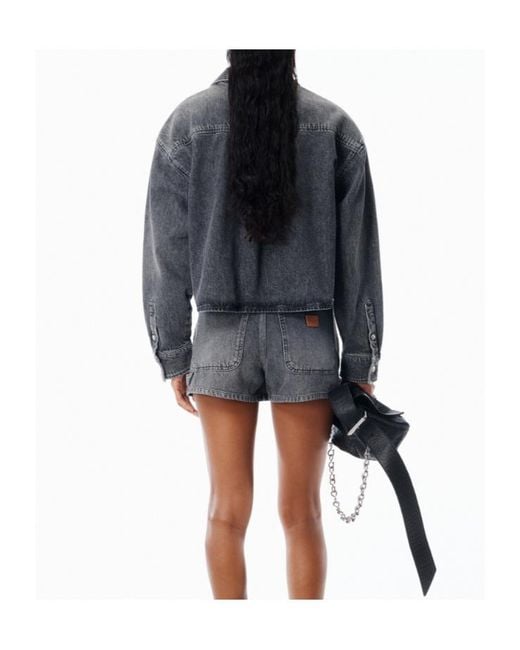 Alexander Wang Gray Cropped Long Sleeve Shirt