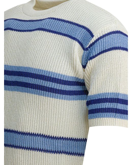 Human Made Blue Striped Short-Sleeve Knitwear for men