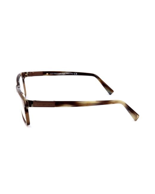 Zegna Black Rectangle-Frame Glasses for men