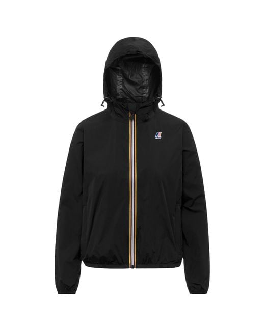 K-Way Black Zip-Up Hooded Jacket