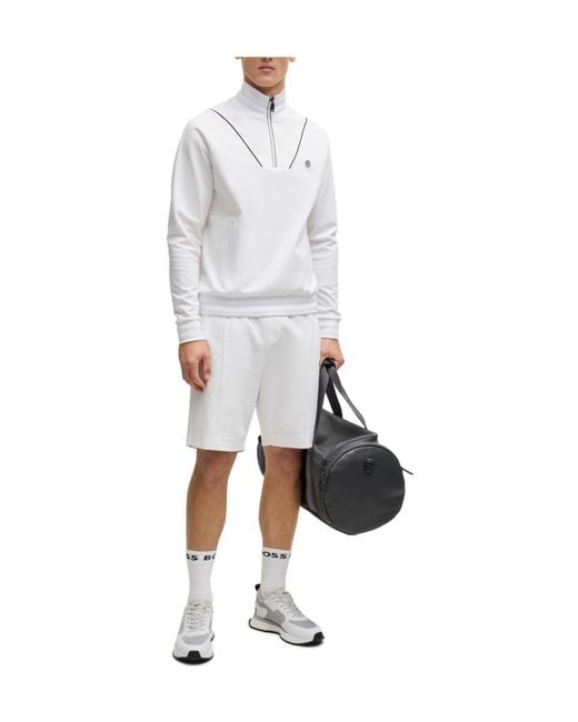 Boss White Solid Color Shorts for men