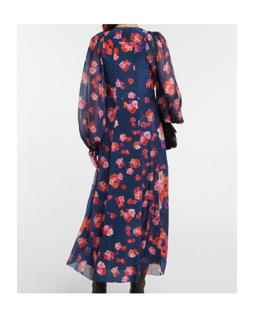 Dorothee Schumacher Blue Floral Freedom Long-Sleeved Dress