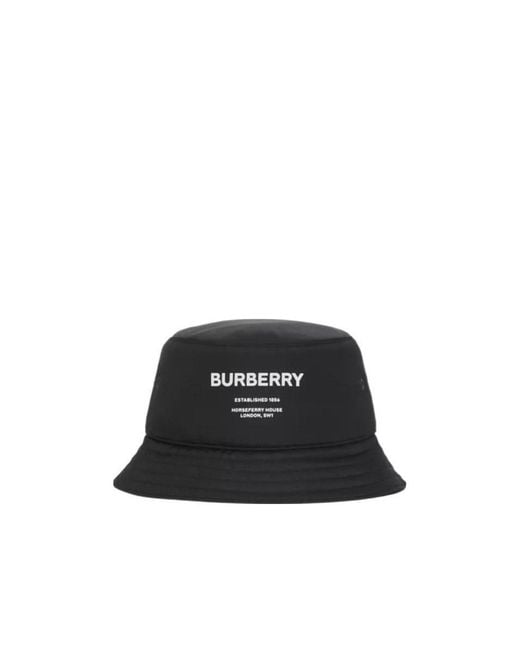 Burberry Black Horseferry Printed Bucket Hat for men