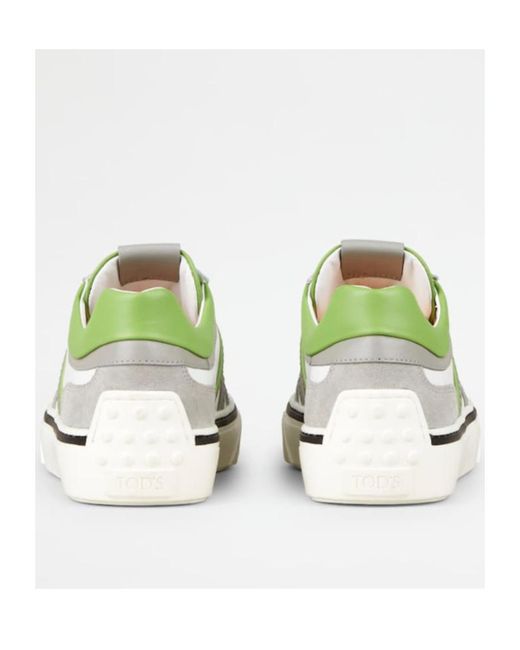 Tod's Green Round Head Low-Cut Sneakers