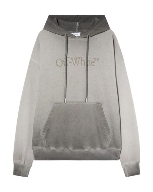 Off-White c/o Virgil Abloh Gray Long Sleeve Hooded Sweatshirt for men