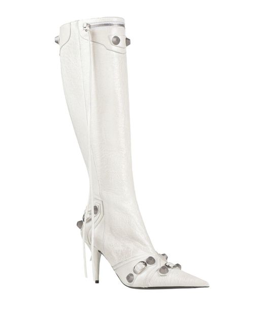Balenciaga White Leather Boots