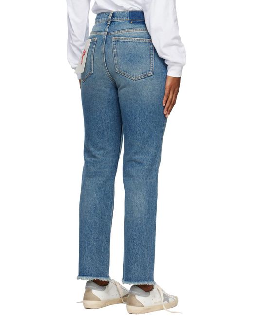 Golden Goose Deluxe Brand Blue Logo Patch Cropped Jeans