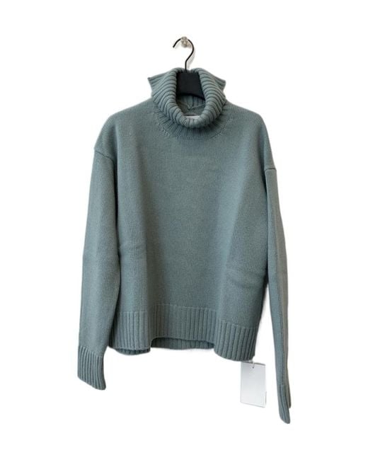 Jil Sander Blue Roll-Neck Oversized Jumper