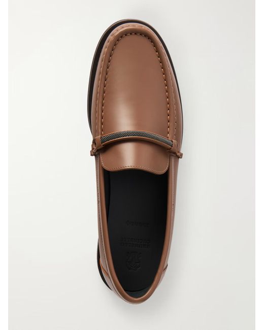 Brunello Cucinelli Brown Round-Toe Loafers