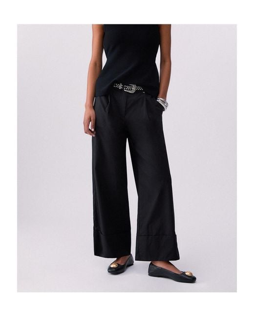 Liu Jo Black Flared Pleated Trousers