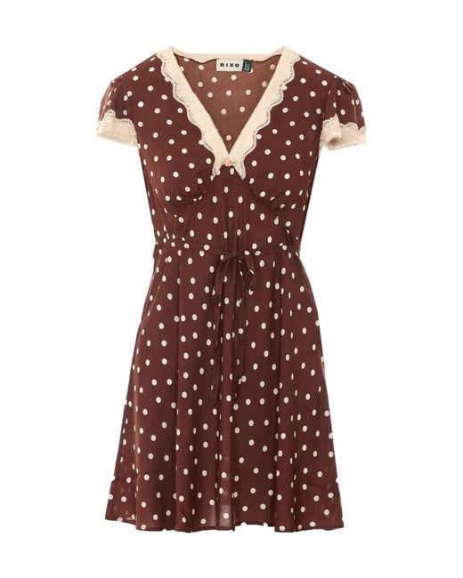 Rixo Red V-Neck Dress