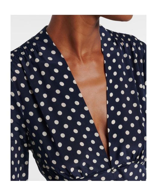 Rixo Black Emory Polka Dot Dress