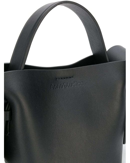 Acne Black Musubi Logo Embossed Micro Tote Bag