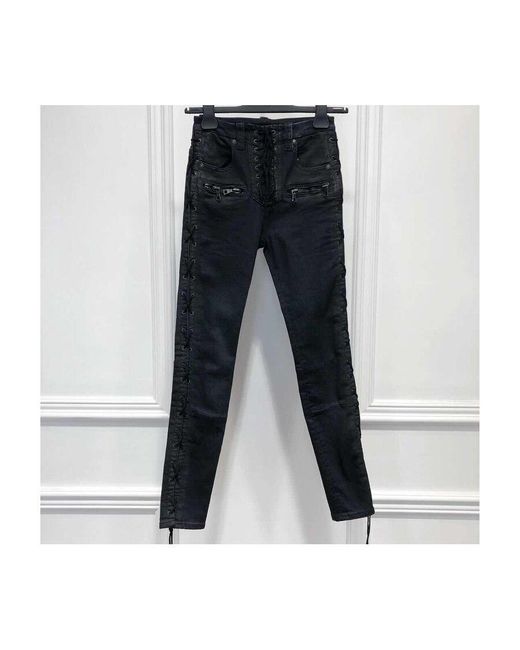 Unravel Project Black Side-Laced Jeans
