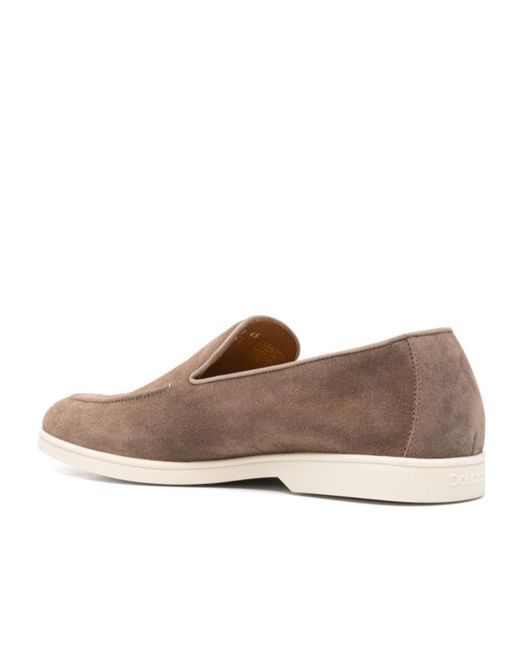 Doucal's Brown Round Toe Loafers for men