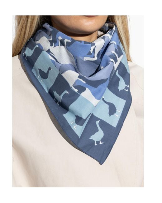 Moschino Blue Animal Print Scarf for men