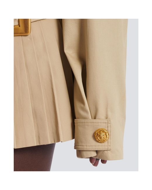 Balmain Brown Cropped Gabardine Jacket