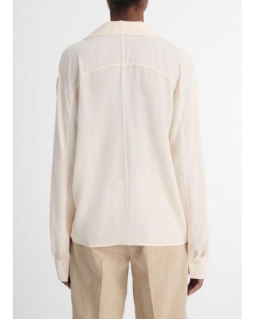 Vince Natural Semi-Sheer Silk Shirt