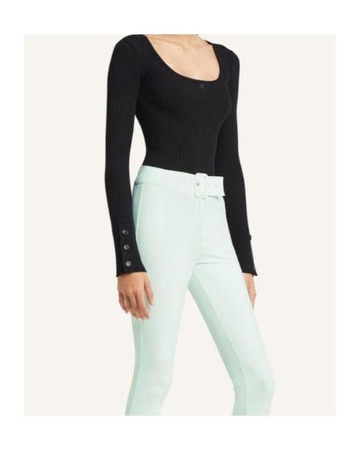 Courreges Black Courrèges Long-Sleeved Square-Neck Jumper