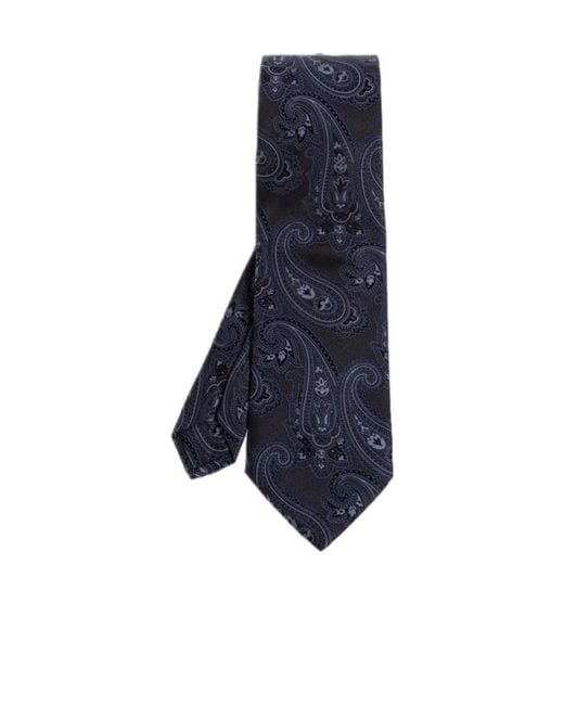 Etro Blue Paisley Silk Tie for men