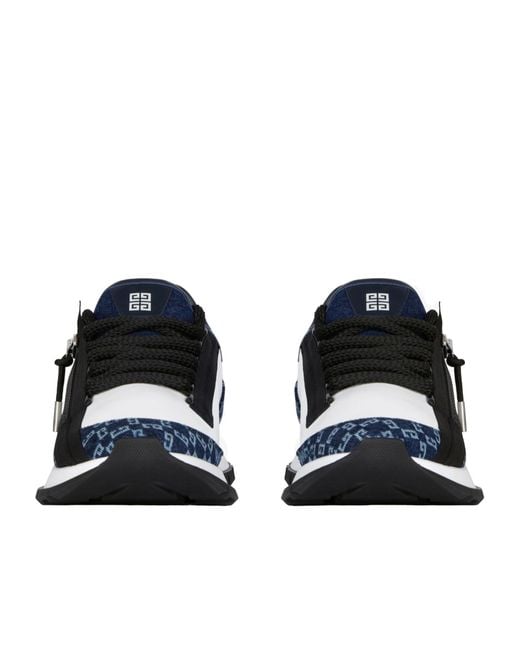 Givenchy Blue Leather-Denim Monogram Spectre Sneakers for men