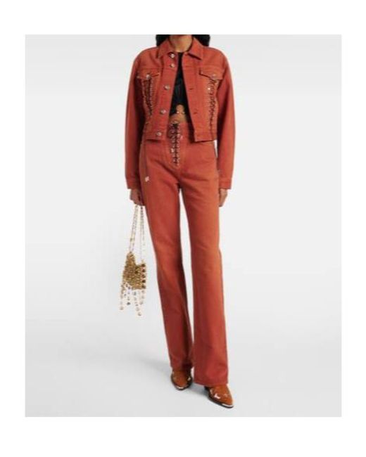Rabanne Brown Cropped Denim Jacket