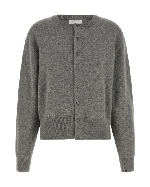 Extreme Cashmere Gray Long-Sleeve Button-Front Cardigan