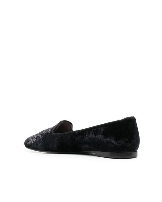 Castaner Black Round-Toe Flat Shoes