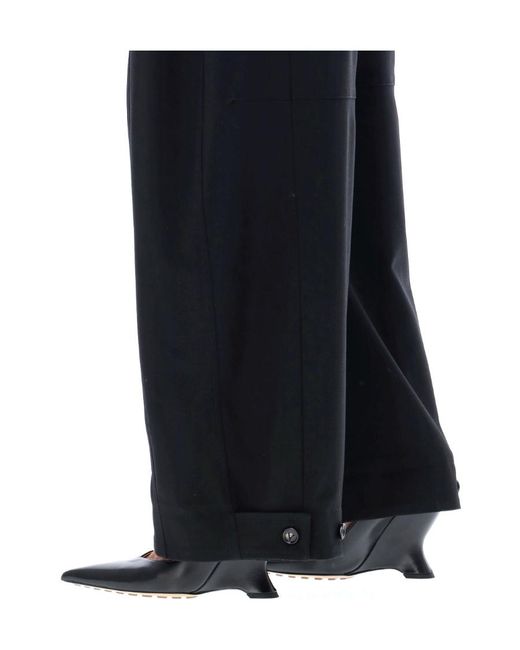 Bottega Veneta Black Wide-Leg Casual Pants
