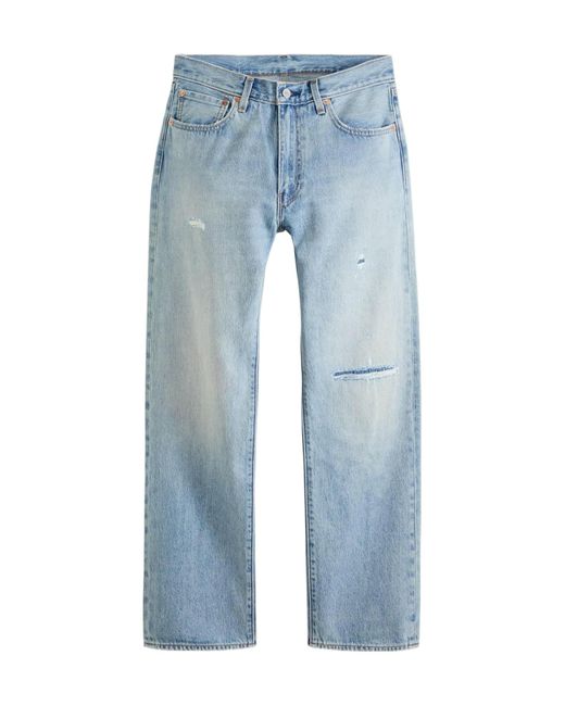 Levi's Blue 555 Relaxed Straight Trousers for men