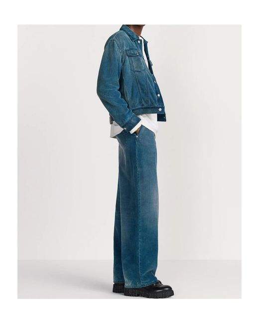 Dior Blue Homme Mid-Rise Corduroy Pants for men
