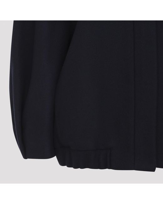 Dries Van Noten Blue Stand-Up Collar Casual Jacket