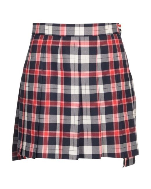 Thom Browne Checkered Pleated Mini Skirt