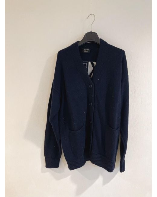 Joshua Sanders Blue Long-Sleeved V-Neck Knitted Cardigan
