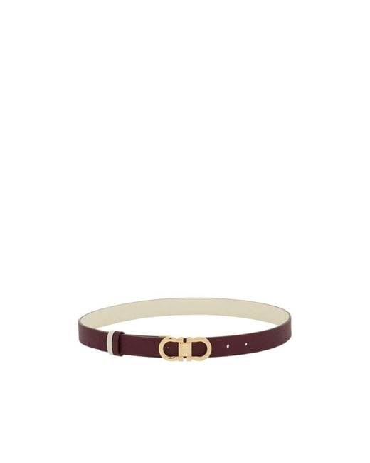 Ferragamo White Ferragamo Reversible Gancini Buckle Belt