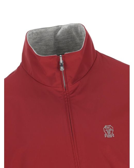 Brunello Cucinelli Crest Embroidered Reversible Jacket for men