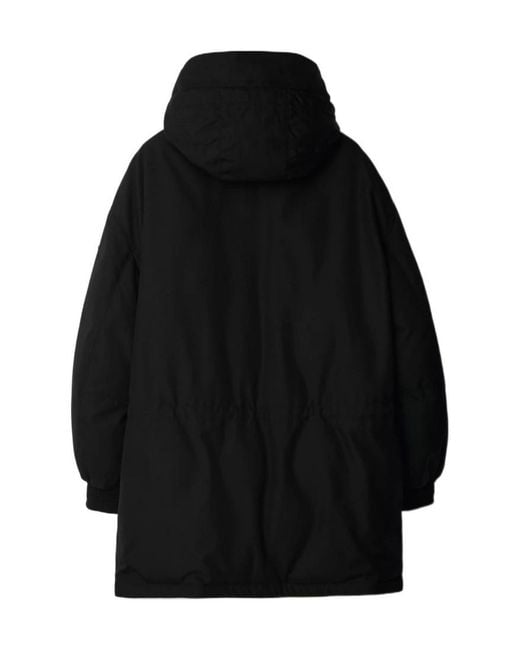 Burberry Black Ekd Motif Hooded Parka for men