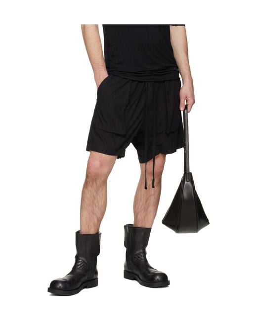 Thom Krom Black Drawstring Multiple-Pocket Shorts for men