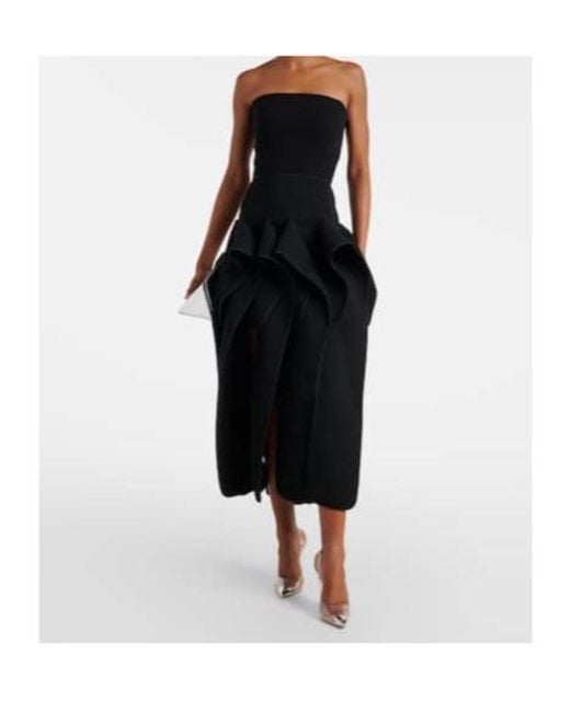 Maticevski Black Breakout Draped Midi Dress