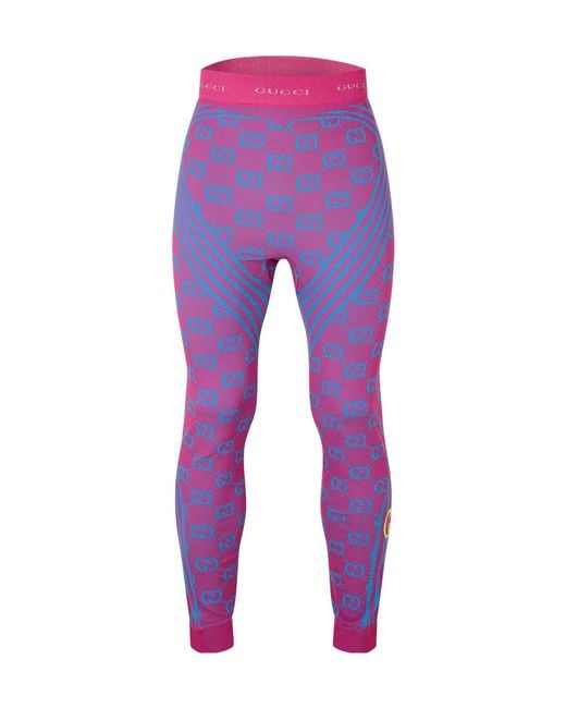 Gucci Purple Printed Leggings for men