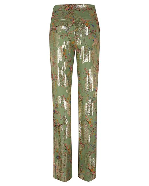 Valentino Green Floral Print Pants