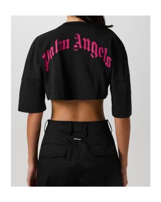 Palm Angels Black Logo Crop T-Shirt