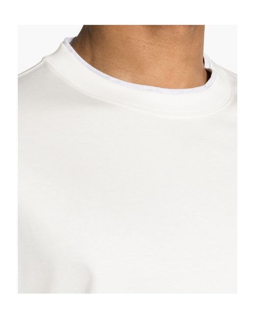 Brunello Cucinelli White Layered-Effect Crewneck T-Shirt for men