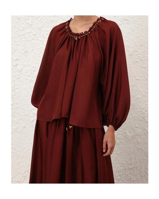 Zimmermann Aster Gathered Bead Blouse
