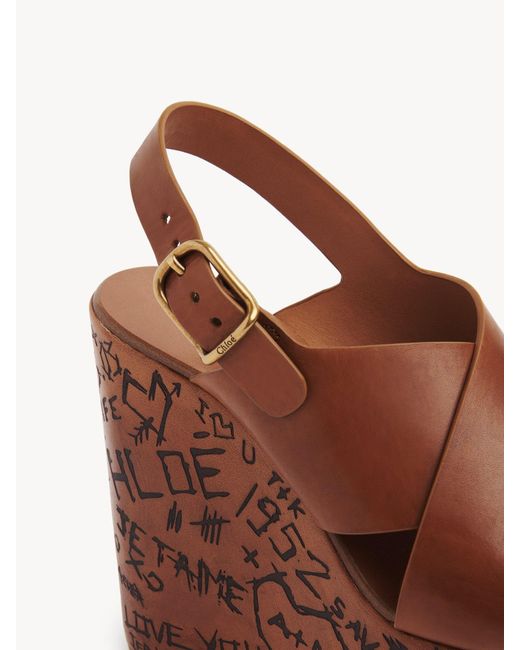 Chloé Brown Maxime Wedge Sandals
