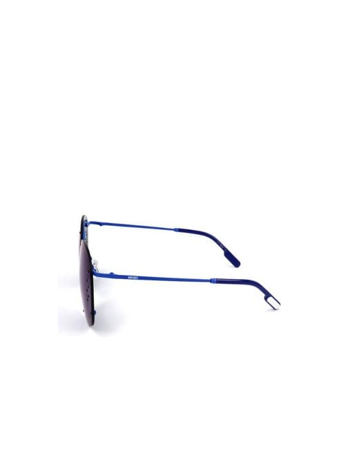 KENZO Blue Rimless Logo Sunglasses